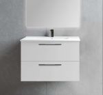 mueble de baño blanco y espejo